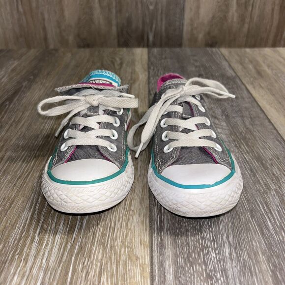 Converse Chuck Taylor All Star Double Tongue Juniors Youth US Size 11 Gray Pink - Picture 3 of 11